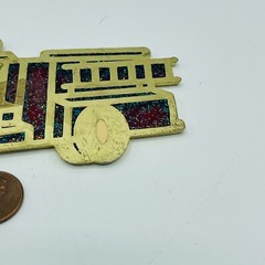 Vintage Fire Truck Sun Catcher Suncatcher Window Firefighter Measures 5.5″