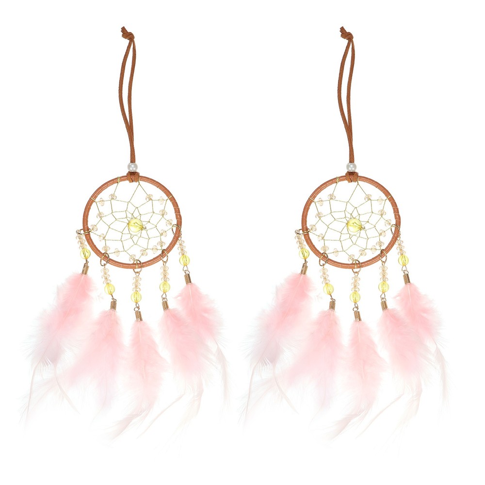 2pcs Dream Catchers with Crystal Beads Wall Decor for Decoration, Brown