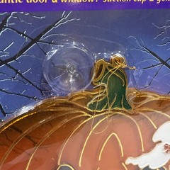 Vintage New Halloween Suncatcher Ghost & House Window Decor Ornament Plastic