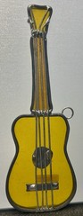 New England Rustics Stained Glass Guitar Suncatcher Window Decor Art Vintage