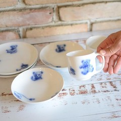 Ookura Touen My Little Bear 6-piece set (2 plates 2 mugs 2 fruit From Japan
