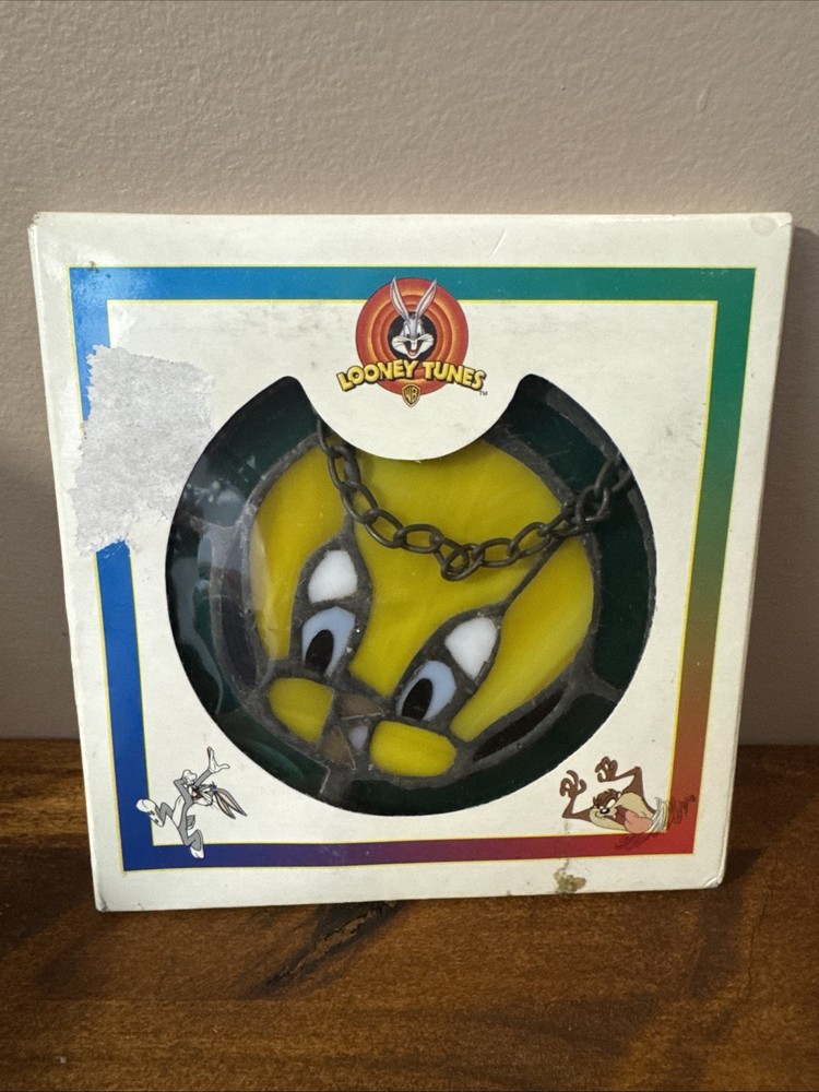 Looney Tunes Tweety 4 1/2 x 4 1/2 Stained Glass Suncatcher by Dale Tiffany