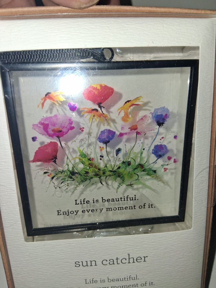 Demdaco Life Is Beautiful Enjoy Every Moment Dean Crouser Glass Art Suncatcher