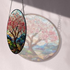 Faux Stained Glass, Printed Design, Light Catching, Decorative, Ready to Hang
