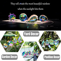 4Pcs Crystal Suncatchers for Window Hanging Sun Catchers Indoor Rainbow Maker Cr
