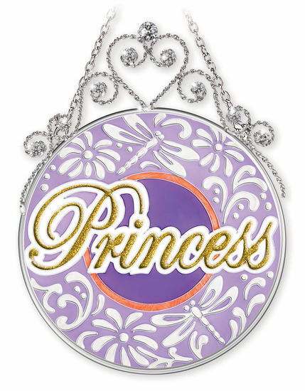 Amia 41422 Princess Hand-Painted Glass 4-1/2 by 6-1/2-Inch Circle Suncatcher