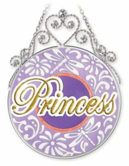 Amia 41422 Princess Hand-Painted Glass 4-1/2 by 6-1/2-Inch Circle Suncatcher