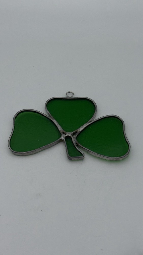 Stained Glass Shamrock 3-Leaf Clover St. Patrick’s Sun Catcher Hanging Ornament