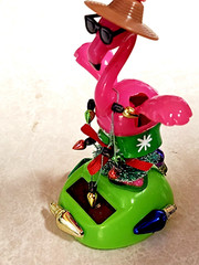 Pink Flamingo Christmas in Florida Solar Powered Dancing Sunglasses Hat Nora’s