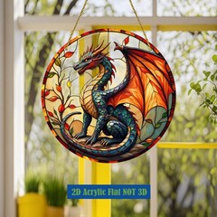 Colorful Dragon Acrylic Suncatcher Fantasy Theme Home Window Hanging Decoration