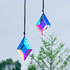 2pcs Diamond Crystal Sun Catcher Rainbow Prism Light Maker Window Decor