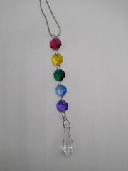 Handmade w/ Swarovski Crystal Rainbow Octagon & Clear Teardrop Suncatcher/ Prism