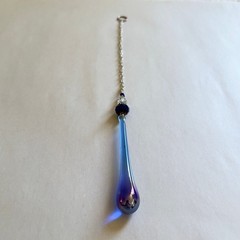 Blue Tear Drop Sun Catcher Light Rearview Mirror