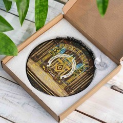 Majestic Prince Hall Masonic Lodge Golden Theater Gold Stained Glass Suncatcher