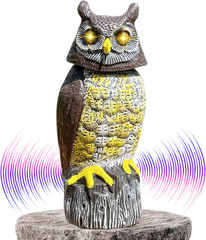 Solar Owl Guard with Motion Detector, Flashing Eyes, Spinning Head, Realistic Ho