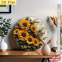 2D Flat Retro Enchanting Sunflower Autumn Harvest Acrylic Plaque