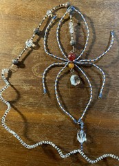 Blue Crystal Spider Suncatcher – Handmade Hanging Window , Outdoor Hanging Decor