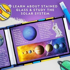 Stained Glass Solar System Art Kit – Glow in the Dark Planet Suncatchers, Kids C