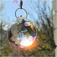 Hanobo 20mm Clear Feng Shui Crystal Ball Prisms Pendant 10cm,
