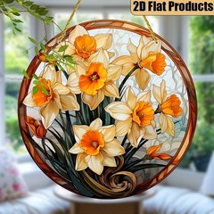 Narcissus Daffodil Blooms Acrylic Hanging Ornament for Indoor and Outdoor Use