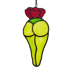 Cactus Decor Stained Glass Suncatcher for Window,Decor Stained Glass Window H…
