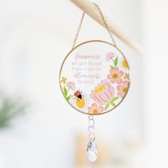 Splosh Happiness Glass/Metal Suncatcher Hanging Home/Window Decor 12x26cm