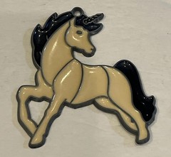 Vintage 80s Unicorn Sun Catcher Window Ornament Fantasy Art Glass