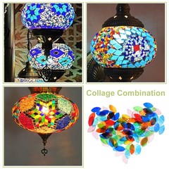 443 Pcs Leaf Glass Mixed Shapes Mosaic Tiles Moasic Pieces Art Disc