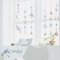 6Pieces Crystal Suncatchers for Window Hanging Sun Catcher with Chain Rainbow Ma