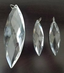 Large 3 Piece Marquise Crystal Clear Prism Suncatcher for Chandelier or Lamp