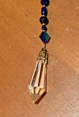 Cobalt Blue Pendulum Crystal Sphere Sun-catcher New 9 inch
