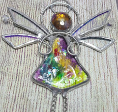 Fairy Stained Glass Window Art Sun Catcher Handmade Made in Scotland 7″