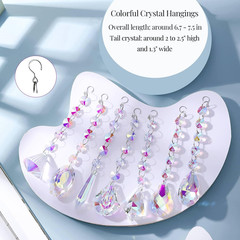 Sun Catchers with Crystals, 7 Pcs Hanging Crystals Suncatchers for Windows, Colo