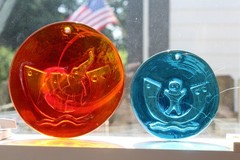 Set Of 3 VTG Holmegaard Michael Bang ~ Noah’s Ark Suncatchers ~ Studio Art Glass