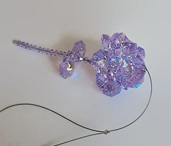 Violet Rose Flower Suncatcher made with Swarovski Crystal – Gift Box