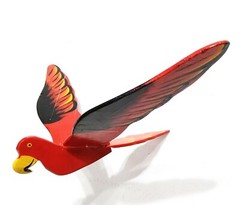 Wooden Parrot Mobile Handmade Painting Flying Bird Hanging Decor Porch Garden