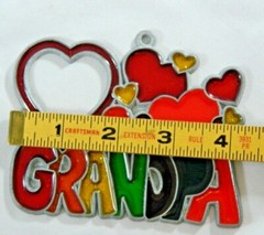 GRANDPA Heart Sun Catcher Ornament Window Decoration Valentines Day Vintage