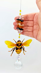 Honey Bee Crystal Suncatcher gift, home decor rainbow suncatchers