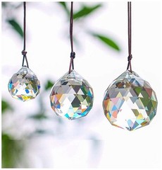 Set of 3 Clear Crystal Balls 20/30/40mm for Suncatcher Ceiling Decor