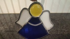 VTG Handmade Modest Stained Glass Angel Hanging Ornament/Sun Catcher 5×5