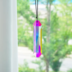 5″ Large Crystal Sun Catcher Prisms for Windows AB Colored Suncatcher Crystals