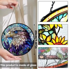 Stained Glass Eagle Suncatcher Handmade Window Decor for Any Occasion 7.8 in