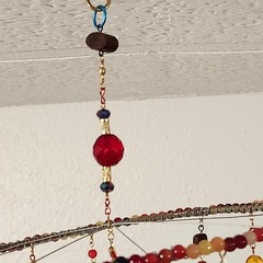 Fire Sun Colorful Beaded Sun Mobile Suncatcher Handmade Spinner