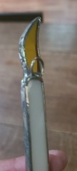 Vintage Handmade Stained Glass Candle Christmas Ornament Sun Catcher
