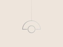 Semi-circle Plant Hanger Holder Modern Hanging Mobile Silver