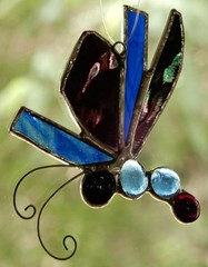 Siskin Light Studio – Stained Glass Lotus Suncatcher Pink Purple Green Handmade