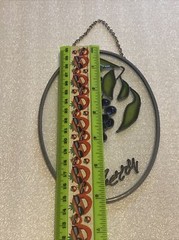 Hand Painted Stained Glass Blueberry, Blackberry Sun Catcher Lot Of 2 ( 6”x 4” )