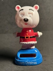 Solar Power Bobble Head Dancing Polar Bear White
