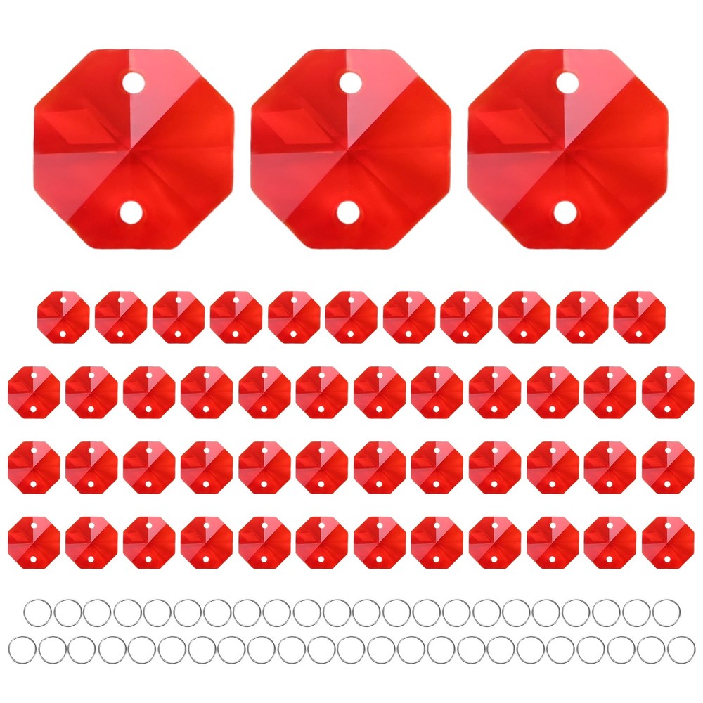 50PCS Crystal Prisms 2 Hole 14mm [Red] for Brand