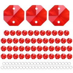 50PCS Crystal Prisms 2 Hole 14mm [Red] for Brand